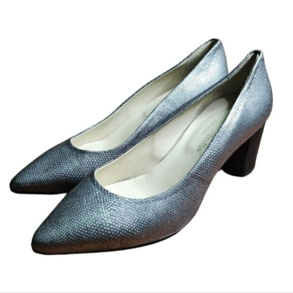 Firenze.Studio Metallic Pewter Pumps Size 6 - Picture 1 of 6